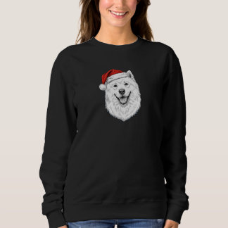 Samoyed Christmas Sweatshirt–Hand-Drawn Santa Dog Sweatshirt