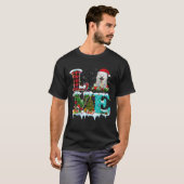 Samoyed Christmas Tree Lights Santa Dog Xmas T-Shirt (Vorne ganz)