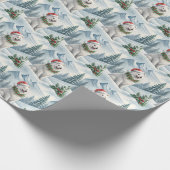 Samoyed Christmas Wrapping Paper, Winter Dog Gift  Geschenkpapier (Ecke)