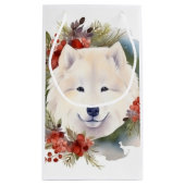 Samoyed Christmas Wreath Festivals Kleine Geschenktüte (Rückseite)