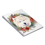 Samoyed Christmas Wreath Festivals Notizblock (Rechte Seite)