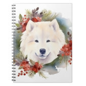 Samoyed Christmas Wreath Festivals Notizblock (Vorderseite)