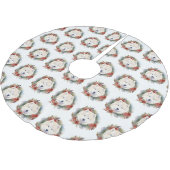 Samoyed Christmas Wreath Festivals Polyester Weihnachtsbaumdecke (Schrägansicht)