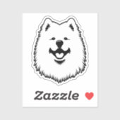 Samoyed Cute Adorable Face Sticker - Smiling Sammy (Blatt)