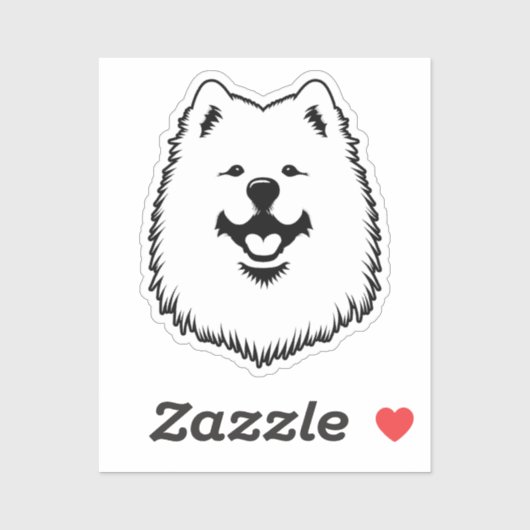 Samoyed Cute Adorable Face Sticker - Smiling Sammy (Blatt)