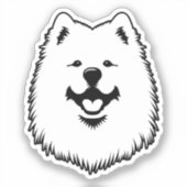 Samoyed Cute Adorable Face Sticker - Smiling Sammy (Vorderseite)