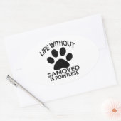 SAMOYED DESIGNS OVALER AUFKLEBER (Umschlag)
