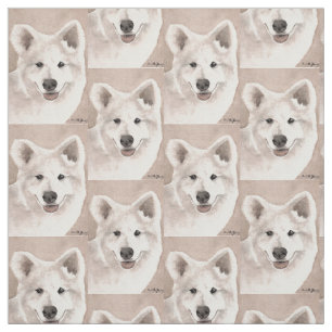 Samoyed Dog Art Fabric Stoff