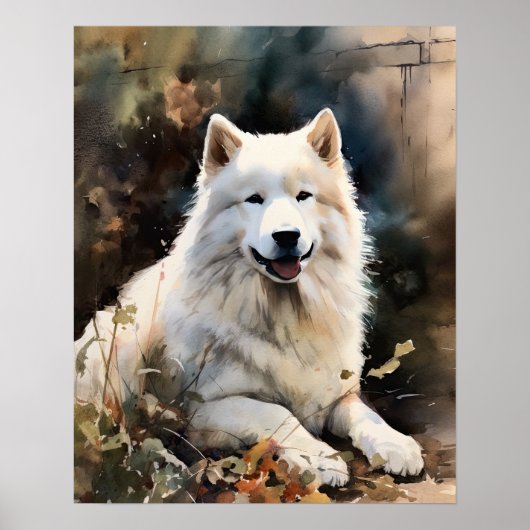 Samoyed Dog Art Print Poster (Vorne)