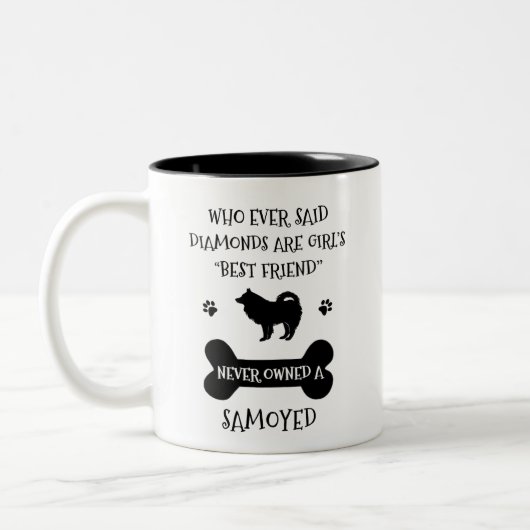 Samoyed Dog Best Friend Zweifarbige Tasse (Links)