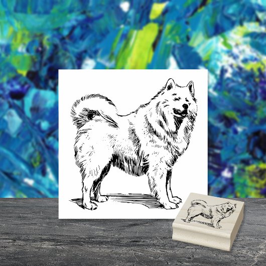 Samoyed Dog Breed Gummistempel