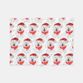 Samoyed Dog Breed Weihnachtsstars Fleecedecke (Vorderseite (Horizontal))