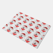 Samoyed Dog Breed Weihnachtsstars Fußmatte (Schrägansicht)