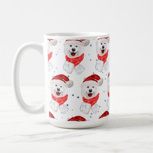 Samoyed Dog Breed Weihnachtsstars Kaffeetasse (Links)
