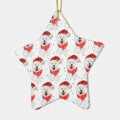 Samoyed Dog Breed Weihnachtsstars Keramik Ornament (Links)