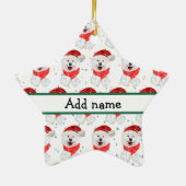 Samoyed Dog Breed Weihnachtsstars Keramik Ornament (Hinten)