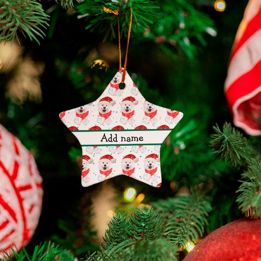 Samoyed Dog Breed Weihnachtsstars Keramik Ornament