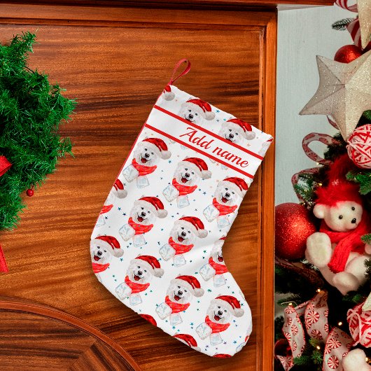 Samoyed Dog Breed Weihnachtsstars Kleiner Weihnachtsstrumpf