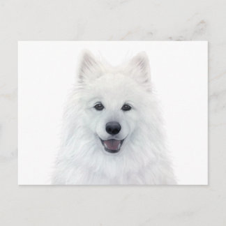 Samoyed dog by miart original painting postkarte