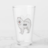 Samoyed dog cartoon illustration glas (Rückseite)