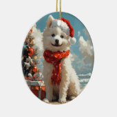 Samoyed Dog Christmas Vintag Beach Keramik Ornament (Rechts)