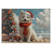 Samoyed Dog Christmas Vintag Beach Schneidebrett (Vorderseite)