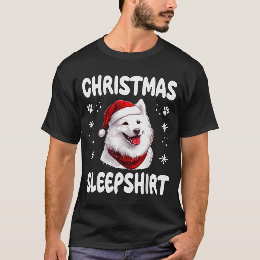Samoyed Dog Dog Nightgown Pajama Christmas Sleepsh T-Shirt (Vorderseite)
