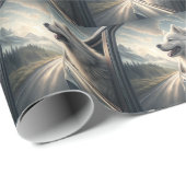 Samoyed Dog Enjoying a Scenic Mountain Drive Geschenkpapier (Rolleneckpunkt)