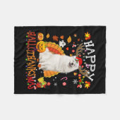 Samoyed Dog Halloween Weihnachtshund Happy Halloth Fleecedecke (Vorderseite (Horizontal))