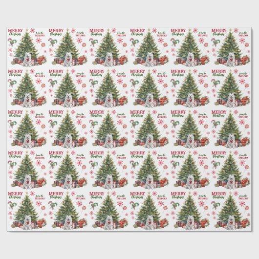Samoyed Dog Holiday Tree Geschenkpapier (Flach)