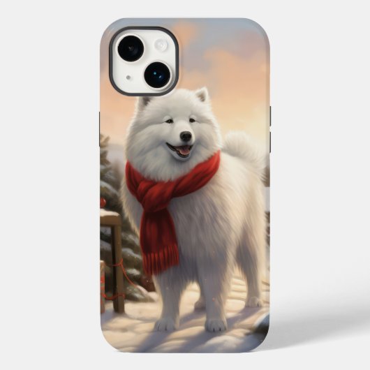 Samoyed Dog in Schneehochweihen Case-Mate iPhone Hülle (Rückseite)