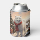 Samoyed Dog in Schneehochweihen Dosenkühler (Kanne Vorderseite)