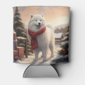 Samoyed Dog in Schneehochweihen Dosenkühler (Vorderseite)