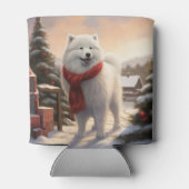 Samoyed Dog in Schneehochweihen Dosenkühler (Rückseite)