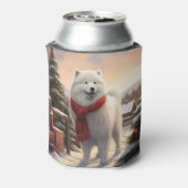 Samoyed Dog in Schneehochweihen Dosenkühler (Kanne Rückseite)