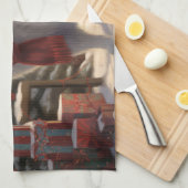 Samoyed Dog in Schneehochweihen Geschirrtuch (Viertel Falte)