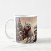 Samoyed Dog in Schneehochweihen Kaffeetasse (Links)