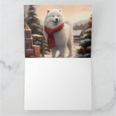 Samoyed Dog in Schneehochweihen Karte (Innenseite)
