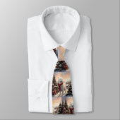 Samoyed Dog in Schneehochweihen Krawatte (Gebunden)