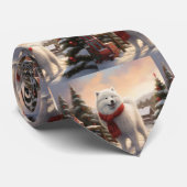 Samoyed Dog in Schneehochweihen Krawatte (Gerollt)