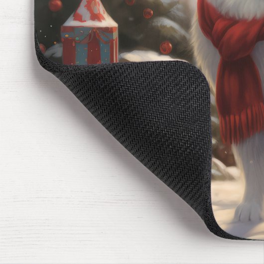 Samoyed Dog in Schneehochweihen Mousepad (Ecke)