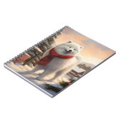 Samoyed Dog in Schneehochweihen Notizblock (Linke Seite)