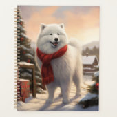 Samoyed Dog in Schneehochweihen Planer (Vorderseite)