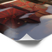 Samoyed Dog in Schneehochweihen Poster (Ecke)