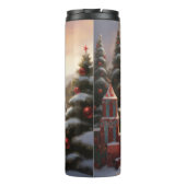 Samoyed Dog in Schneehochweihen Thermosbecher (Rückseite)