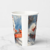 Samoyed Dog in Sledge Let it Snow Christmas Pappbecher (Links)