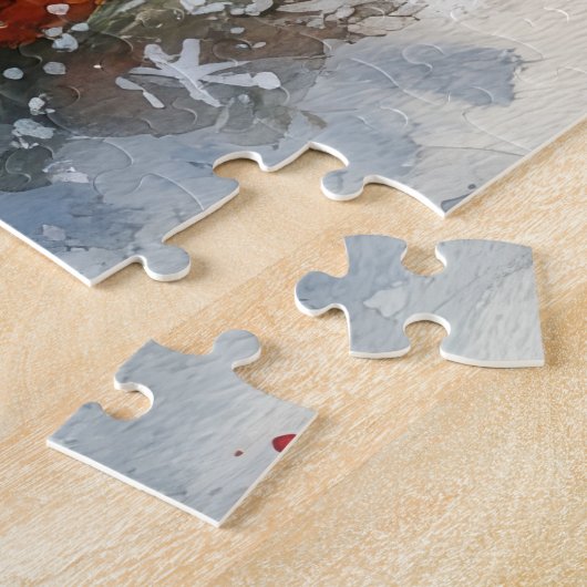 Samoyed Dog in Sledge Let it Snow Christmas Puzzle (Seite)