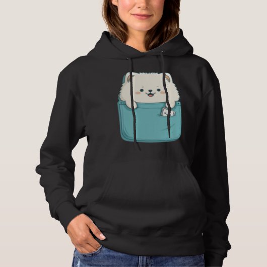 Samoyed Dog in your Pocket Dog   3 Hoodie (Vorderseite)