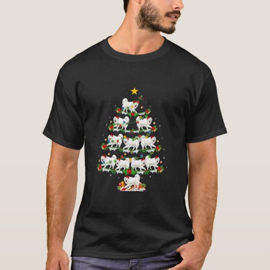 Samoyed Dog Lover Xmas Lighting Samoyed Christmas T-Shirt (Vorderseite)