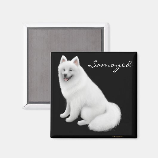 Samoyed Dog Magnet (Vorderseite/Rückseite)